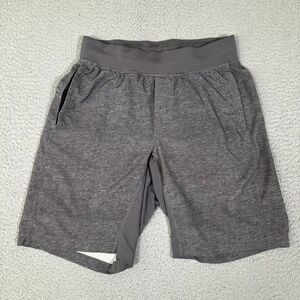 Lululemon Shorts Mens Small Gray T.H.E. Linerless 9"‎ Running Logo Gym Stretch
